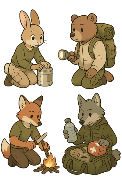 Furry prepping characters
